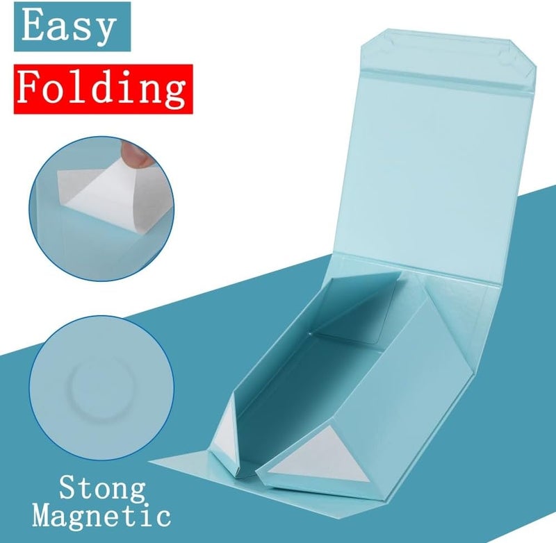 PACKGILO 6 Pcs Blue Gift Box Large 13x11x5.3 Inch Blue Large Gift Box with Crinkle Paper Magnetic Box with Shredded Paper Luxury Gift Boxes with Lids for Presents - Image 5